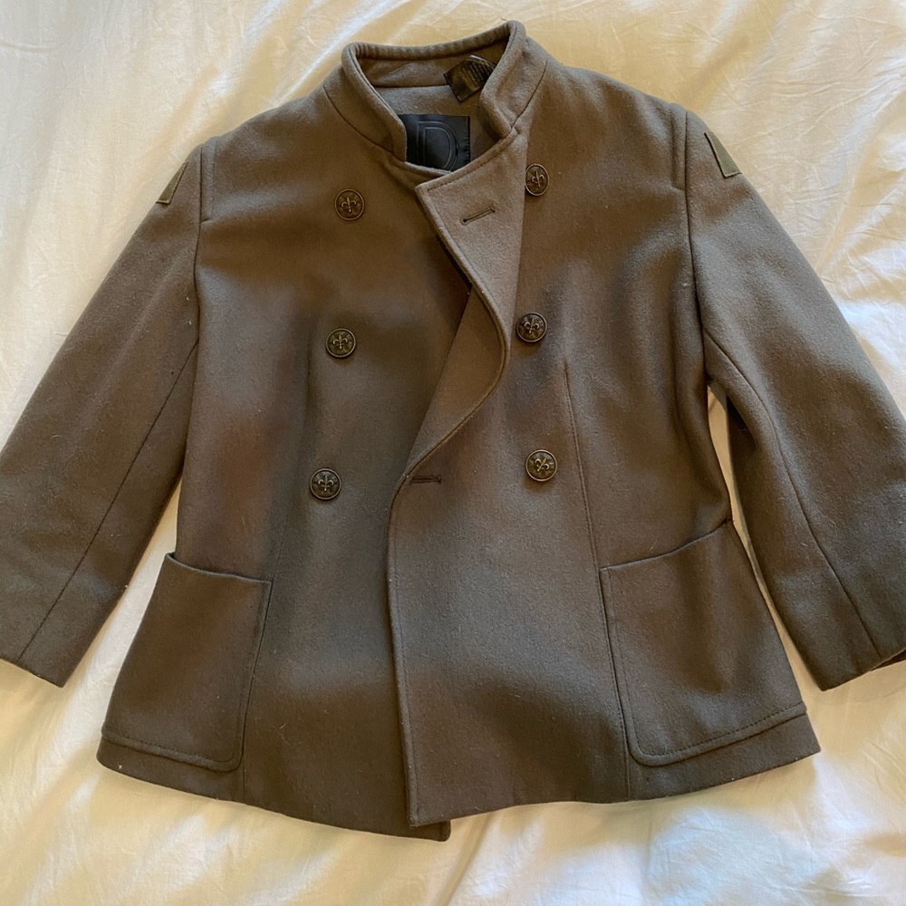 dark green short coat